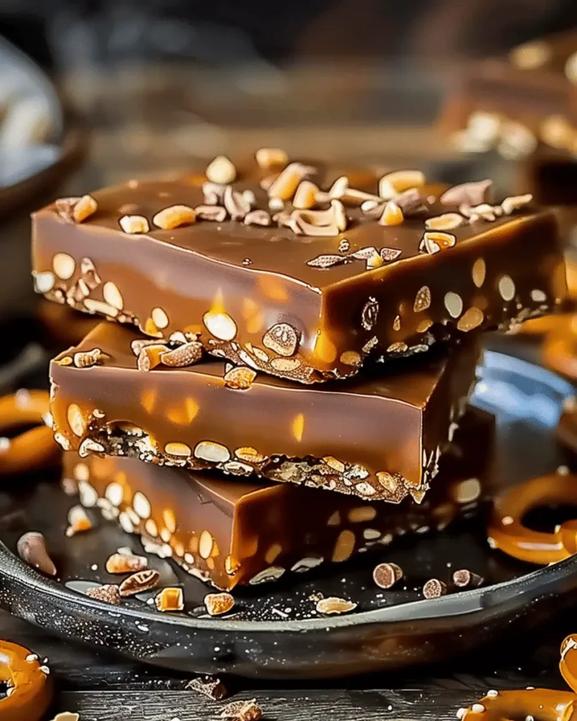 Caramel Pretzel Crack Bars