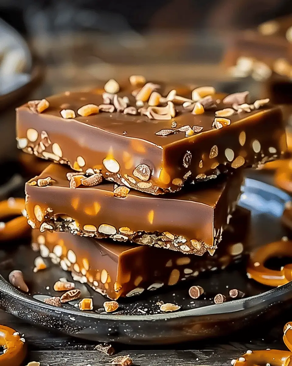 Caramel Pretzel Crack Bars