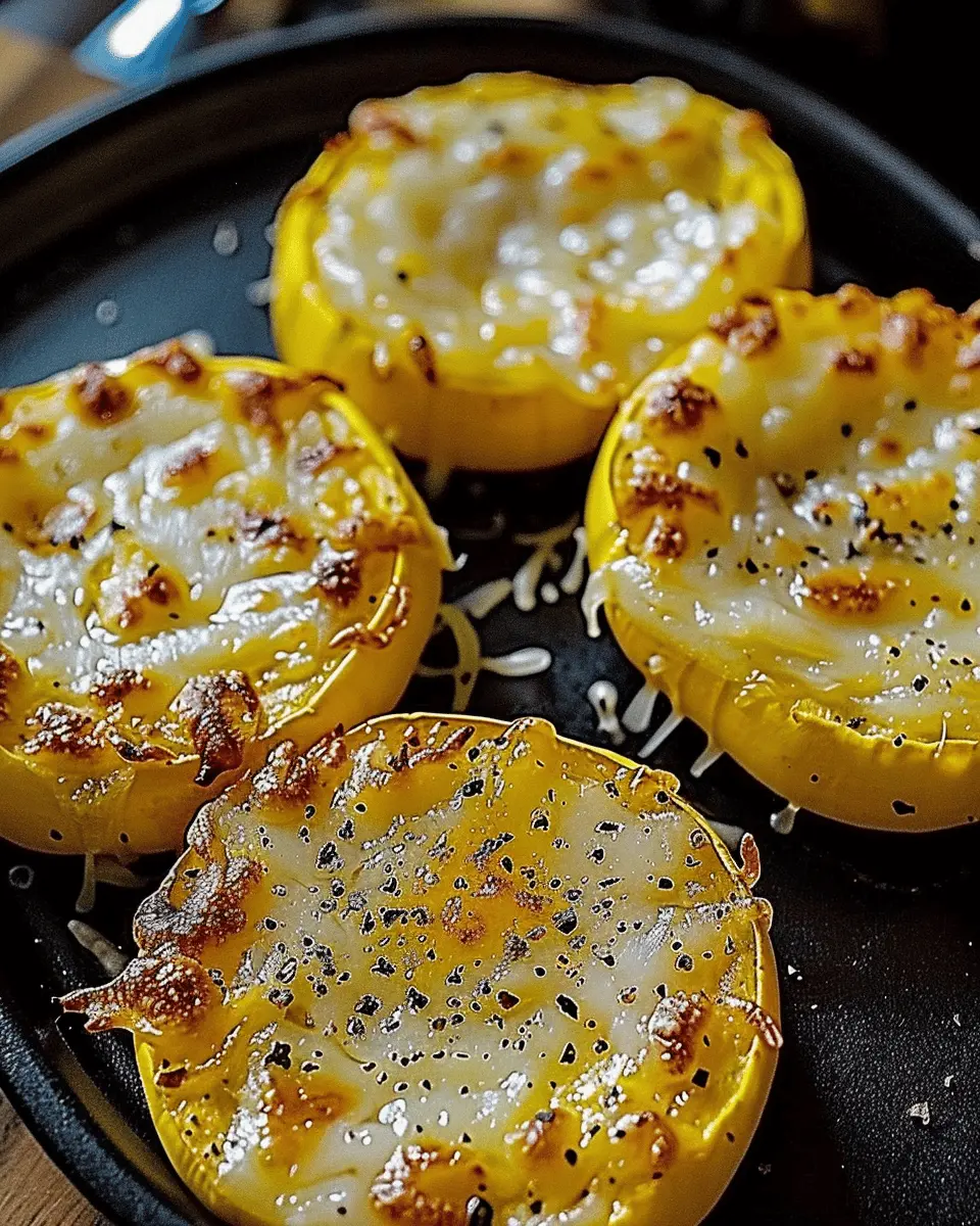 Cheesy Baked Yellow Squash Rounds