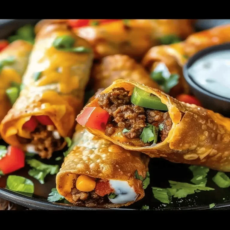 Cheesy Beef Taco Egg Rolls