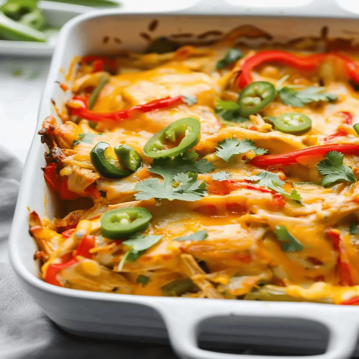 Cheesy Chicken Fajita Casserole