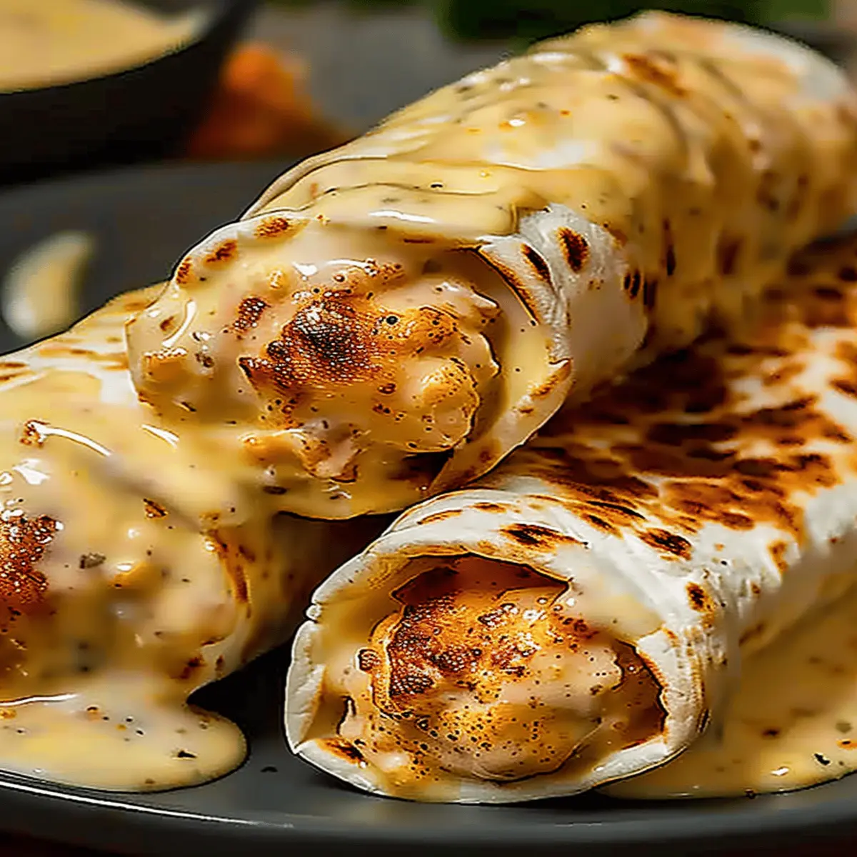 Cheesy Garlic Chicken Wraps