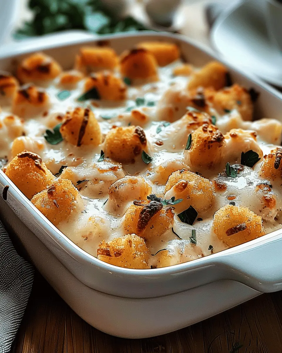 Chicken Alfredo Tater Tot Casserole Recipe