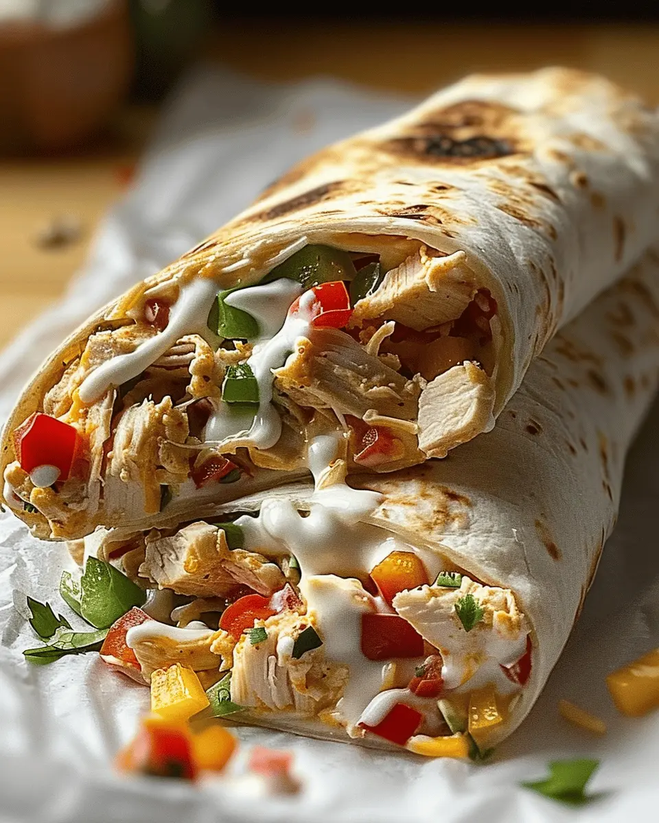 Chicken Bell Pepper Ranch Burritos