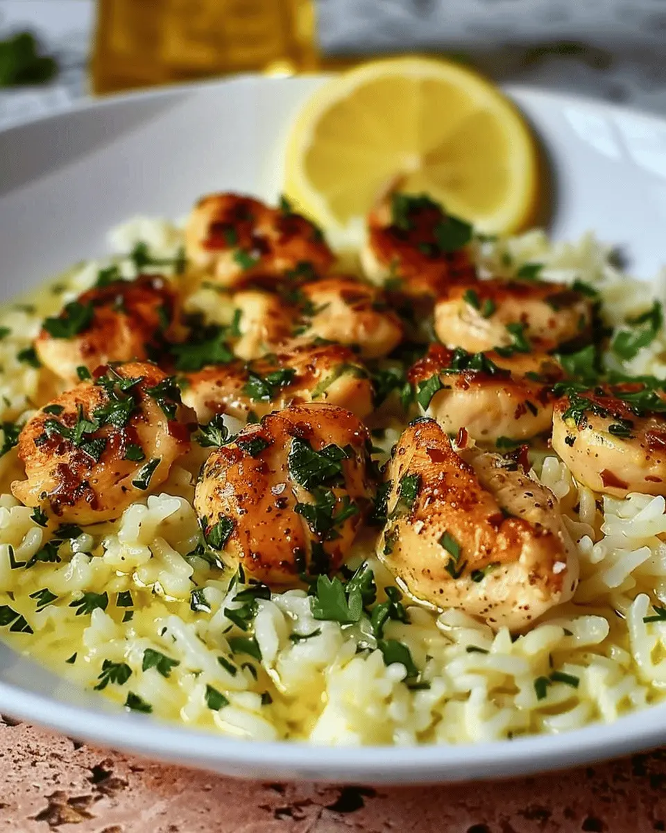 Chicken Scampi with Creamy Garlic Parmesan Rice