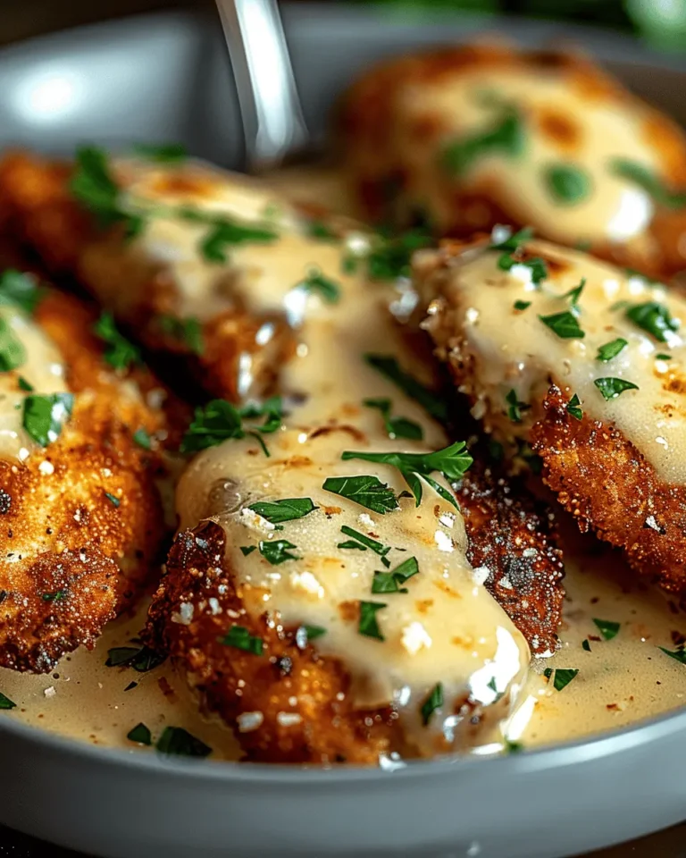 Crispy Parmesan Chicken with a Rich Garlic Sauce