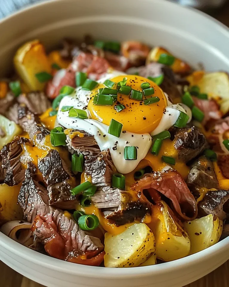Crockpot Loaded Steak and Potato Bake