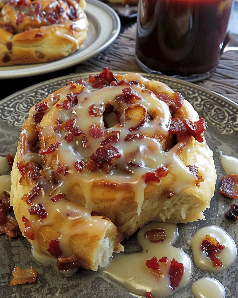 Easy Maple Bacon Cinnamon Rolls