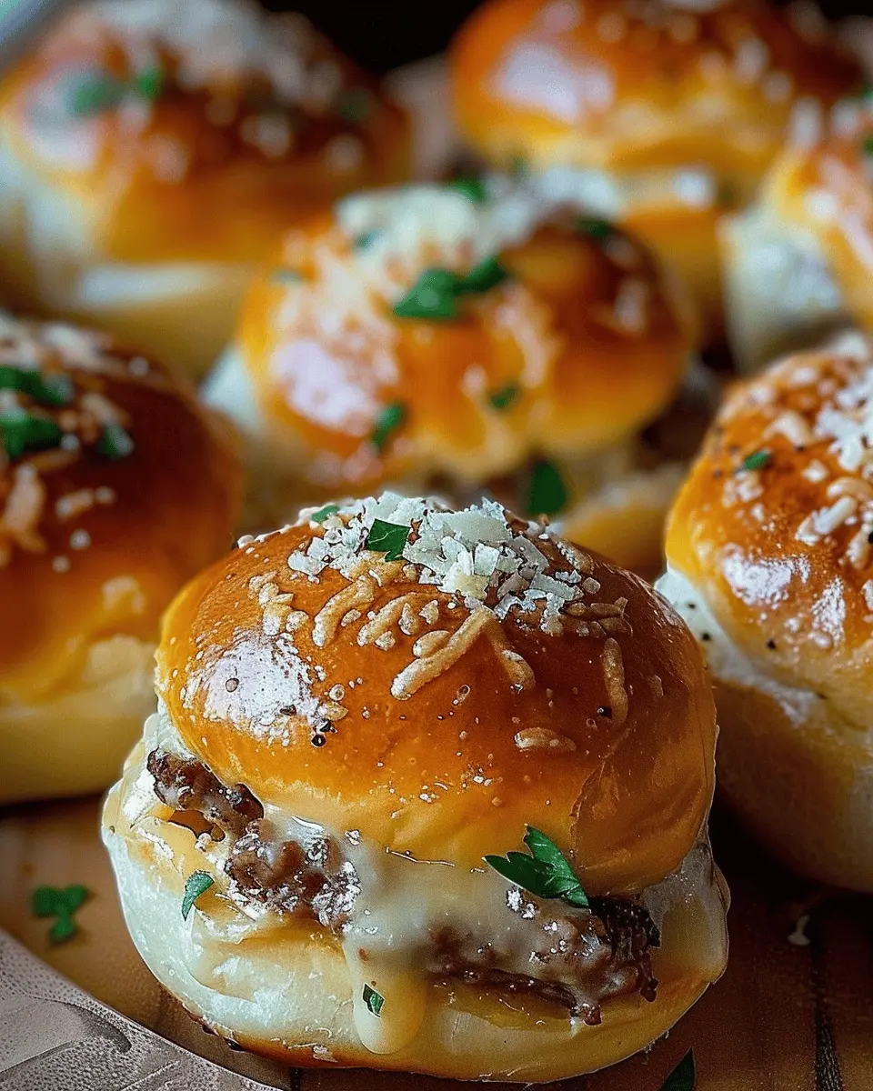 Garlic Parmesan Cheeseburger Bombs