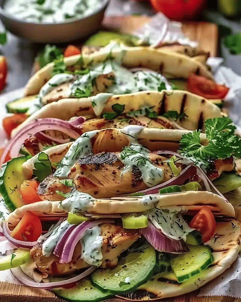 Greek-Style Chicken Gyros with Homemade Tzatziki