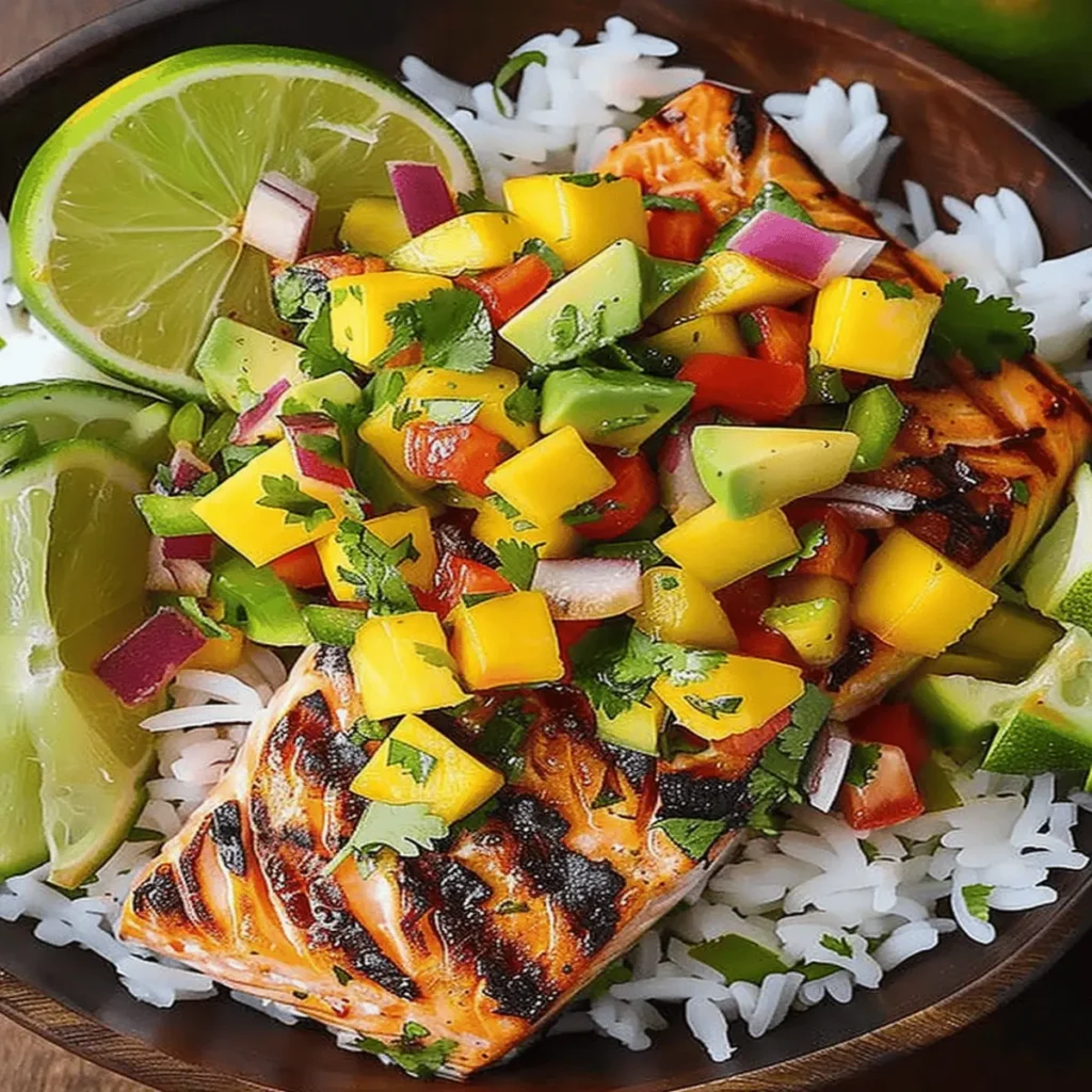Grilled Salmon with Mango Salsa