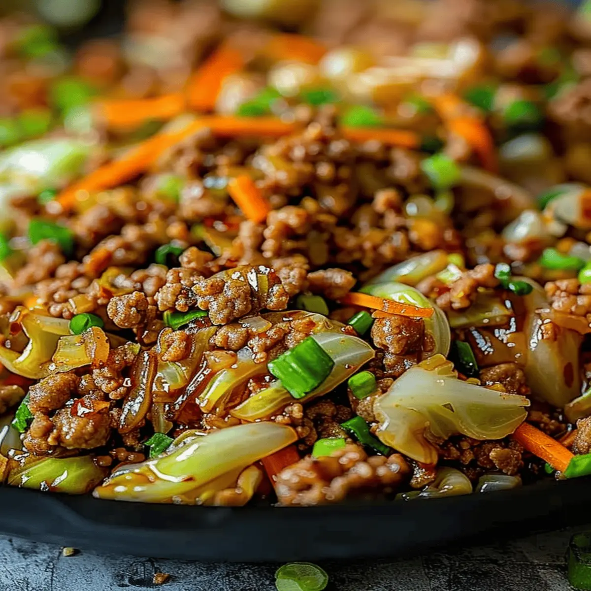 Healthy Chinese Ground Beef & Cabbage Stir Fry Recipe