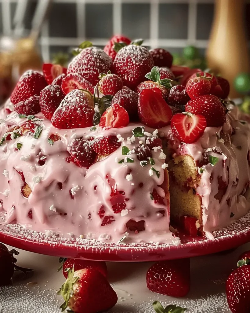 Homemade Strawberry Italian Cream Pound Cake