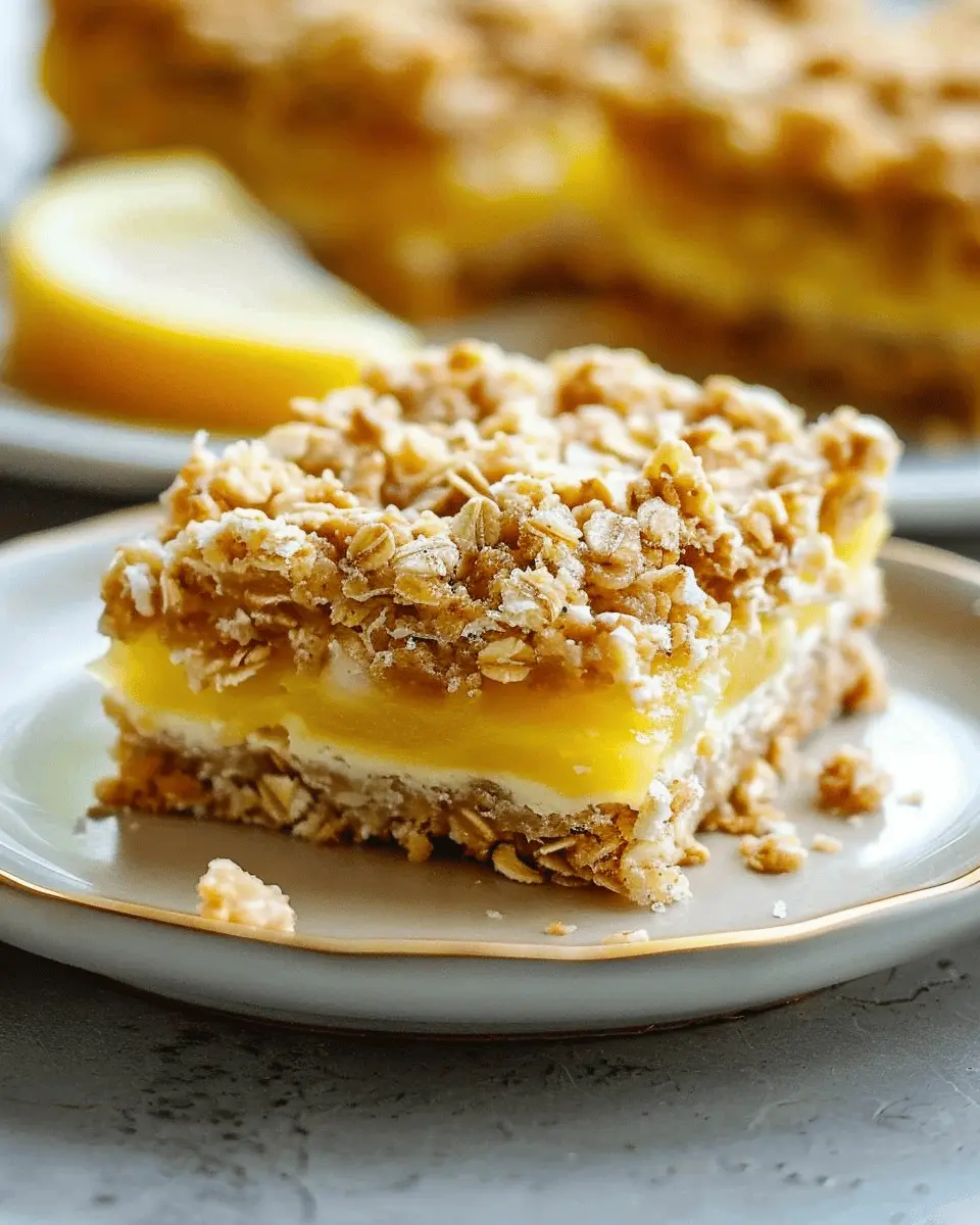 Lemon Oatmeal Crumble Bars