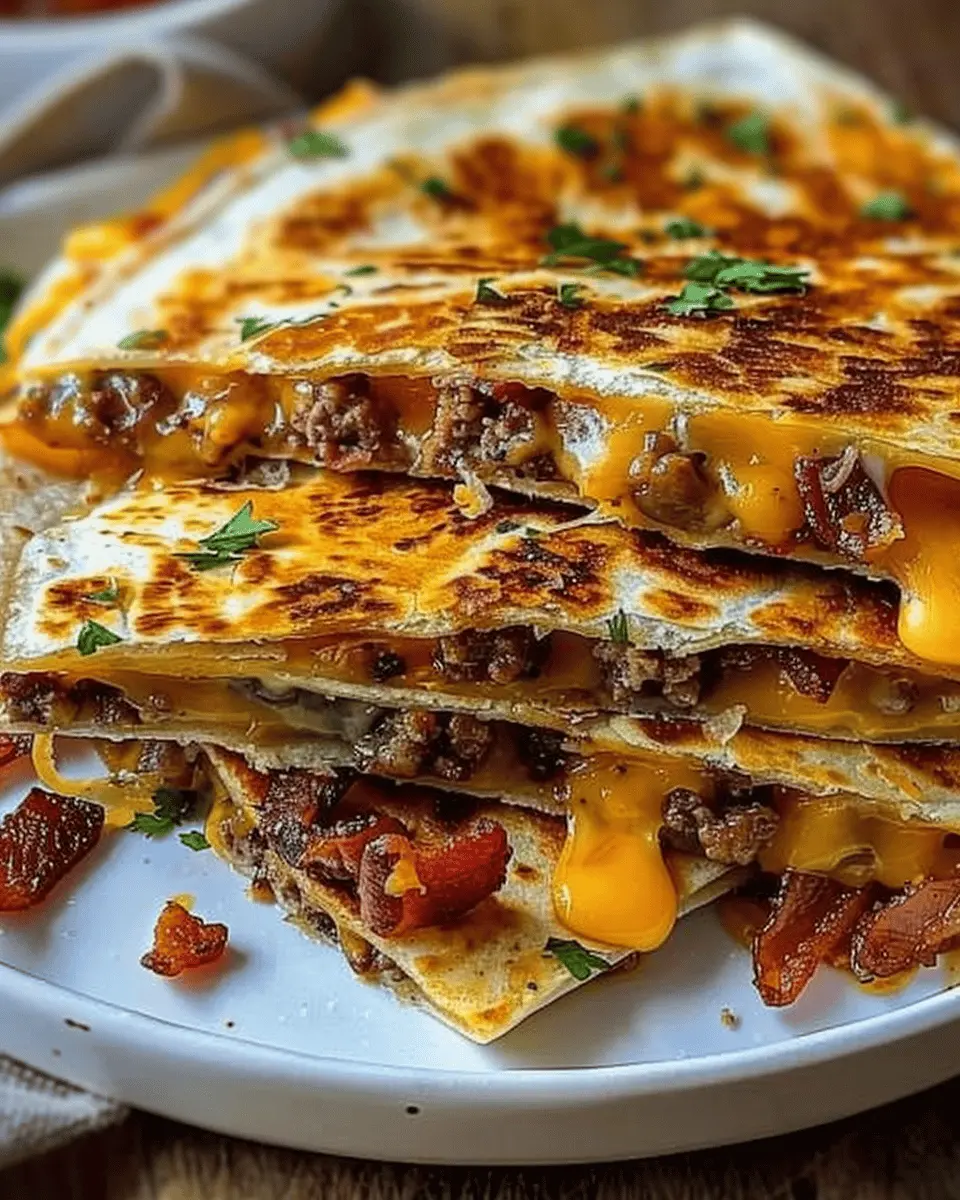 Maple Bacon Cheeseburger Quesadillas