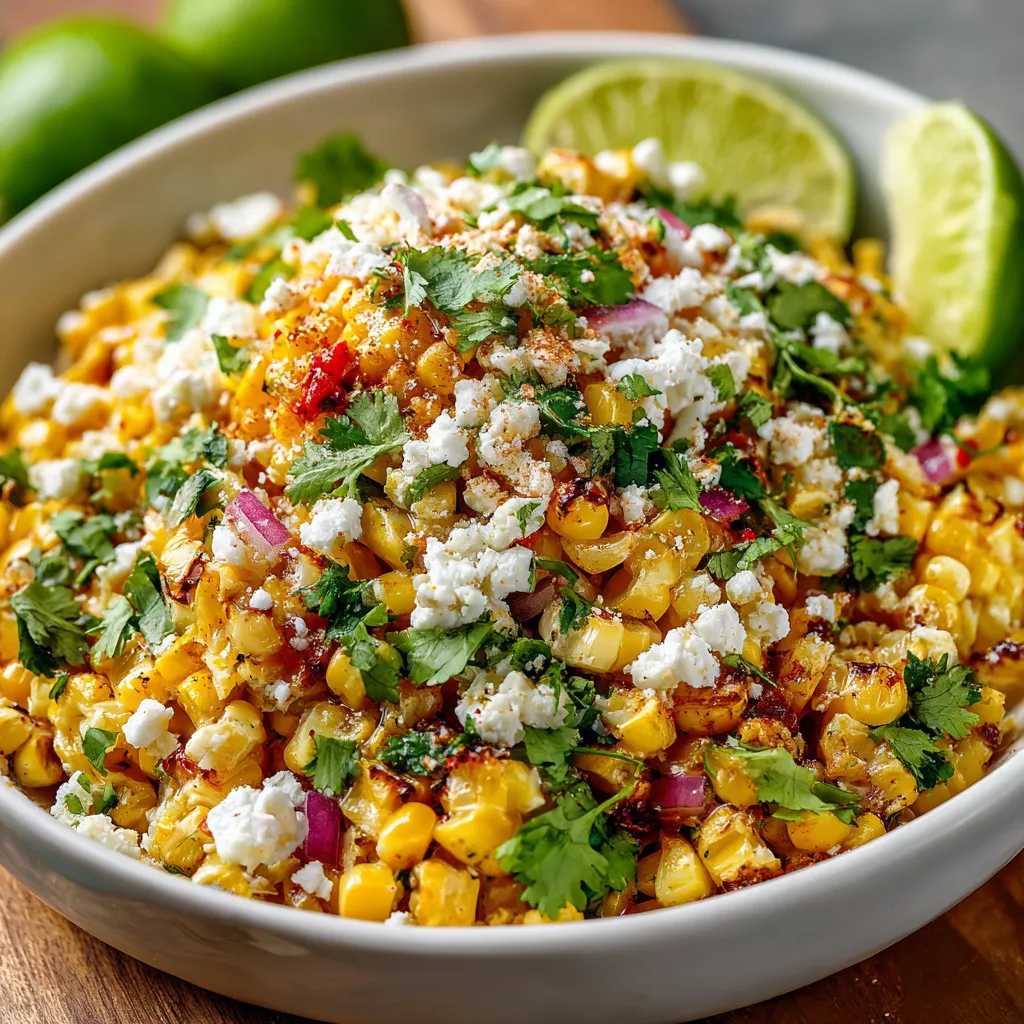Mexican Street Corn Salad with Cotija Cheese, Cilantro, and Lime