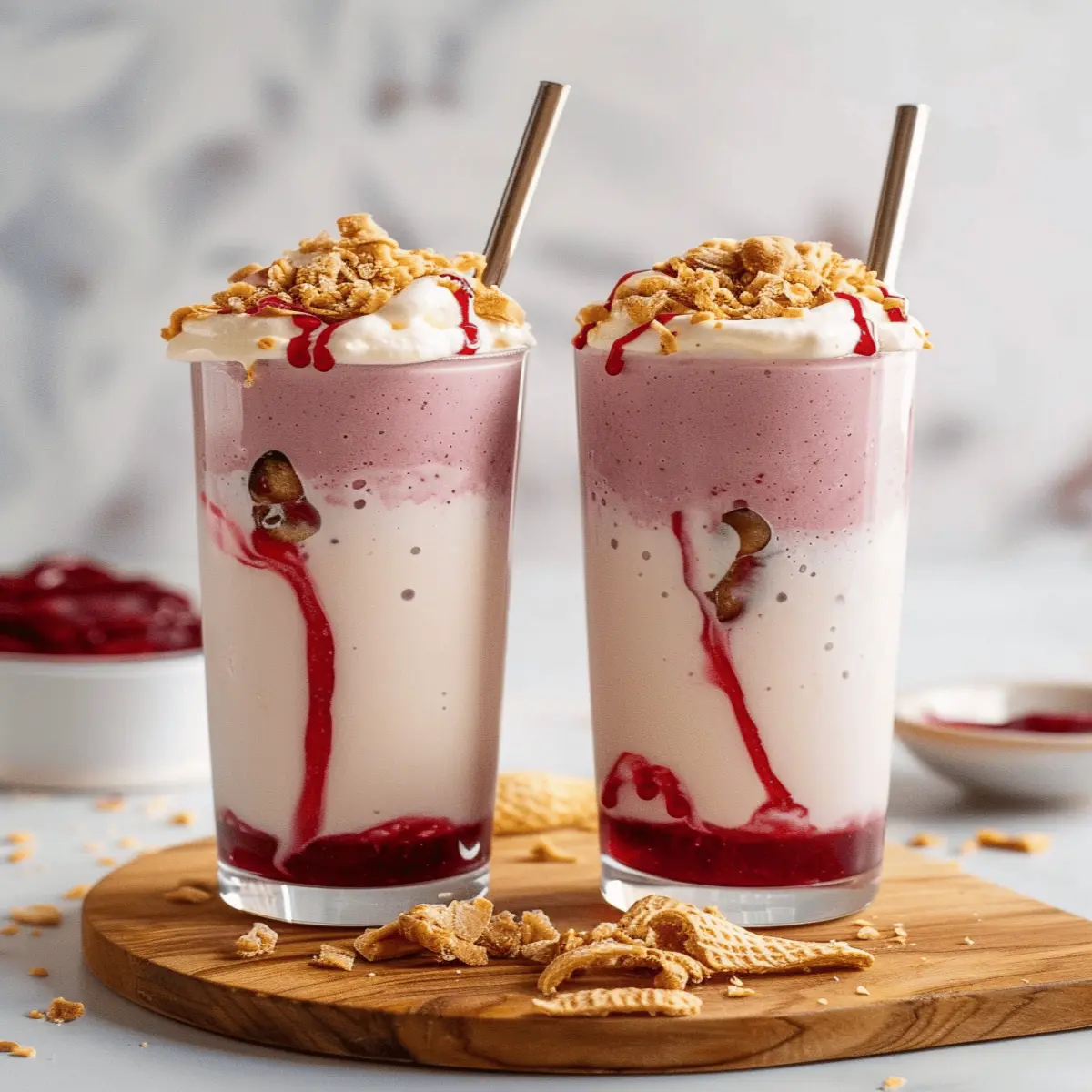 Peanut Butter and Jelly Milkshakes