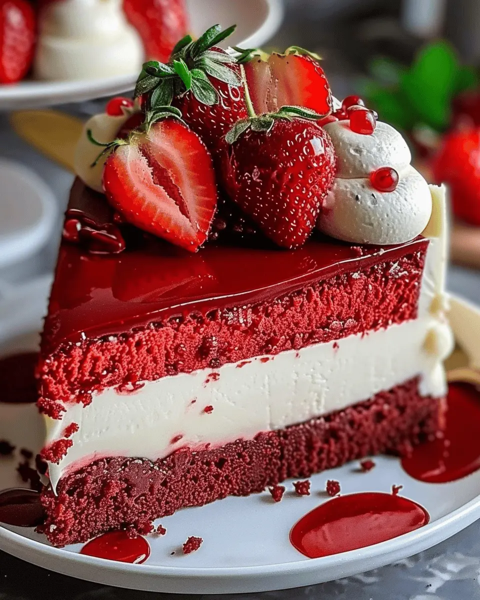Red Velvet Strawberry Cheesecake