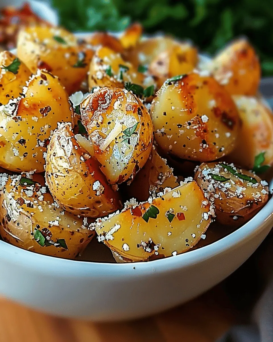 Roasted Garlic Butter Parmesan Potatoes