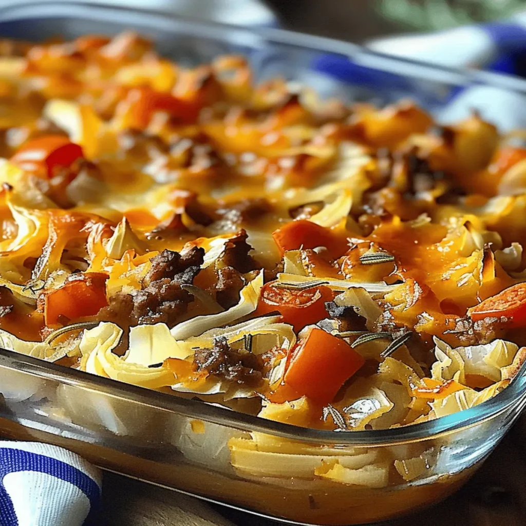 Savory Cabbage Beef Bake