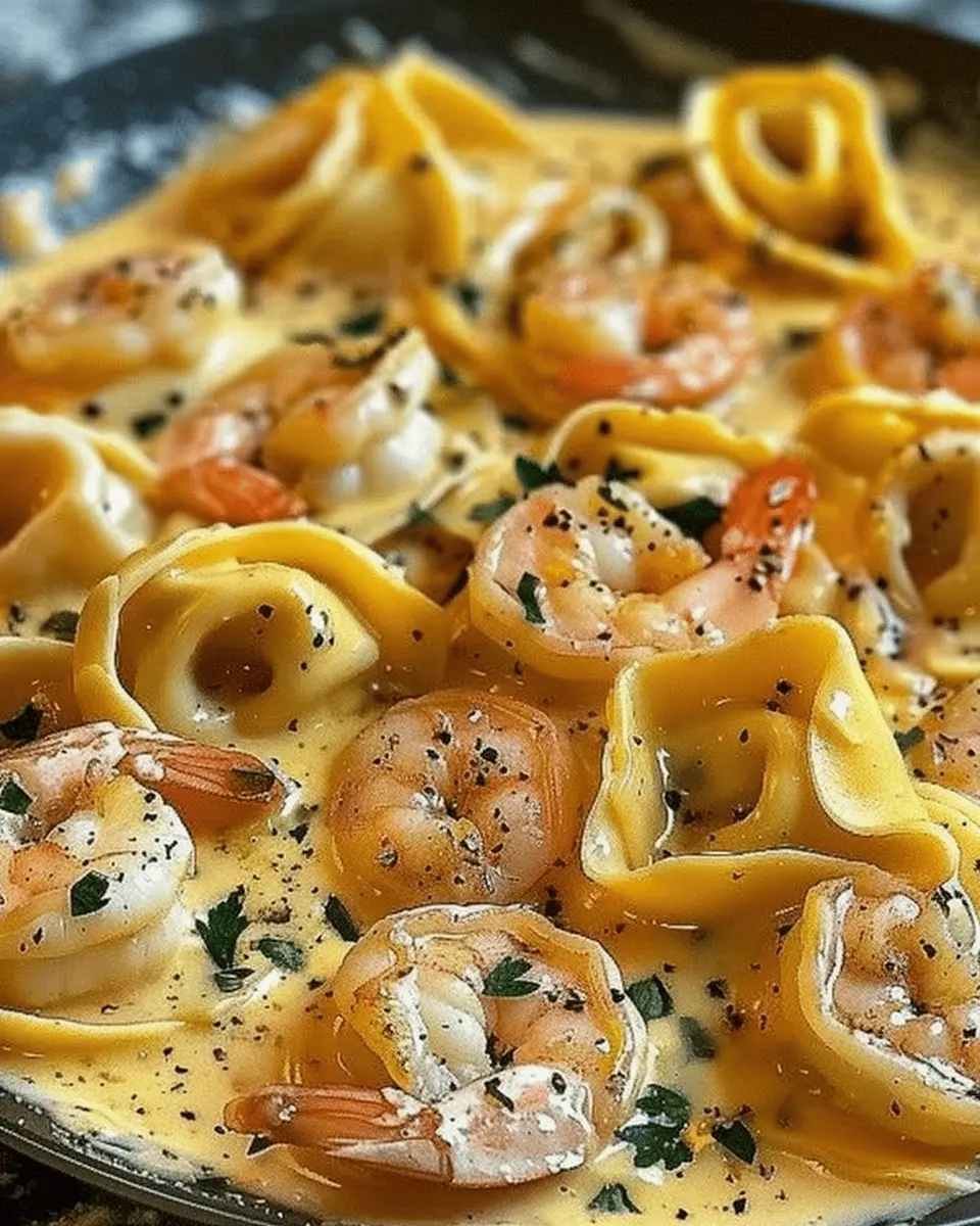Shrimp Tortellini with Lemon Garlic Cream Sauce