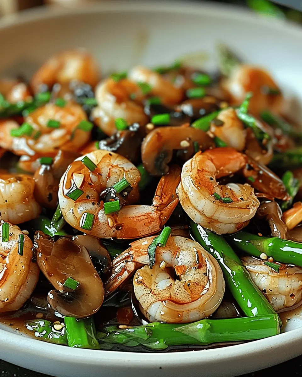 Shrimp and Asparagus Stir-Fry with Mushrooms