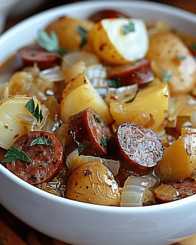 Slow Cooker Cabbage, Potatoes, and Smoked Sausage