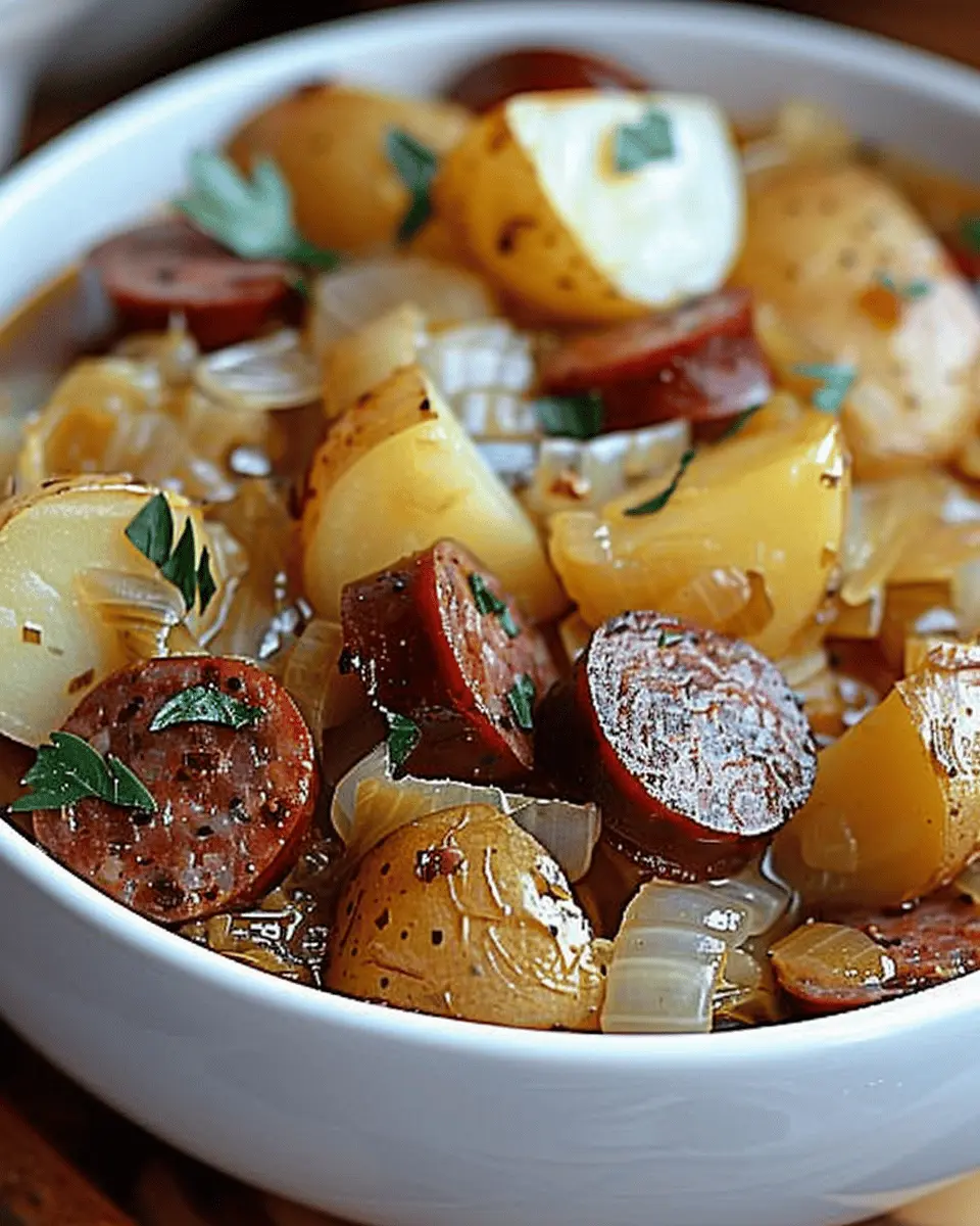 Slow Cooker Cabbage, Potatoes, and Smoked Sausage