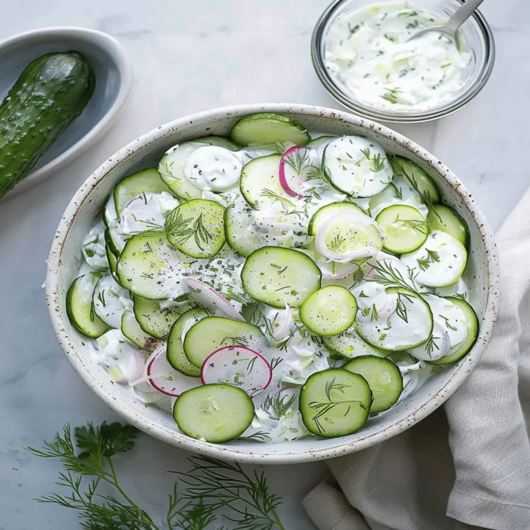 Sour Cream Cucumbers Salad