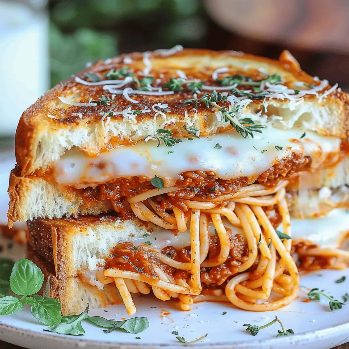 Spaghetti Grilled Cheese Sandwich
