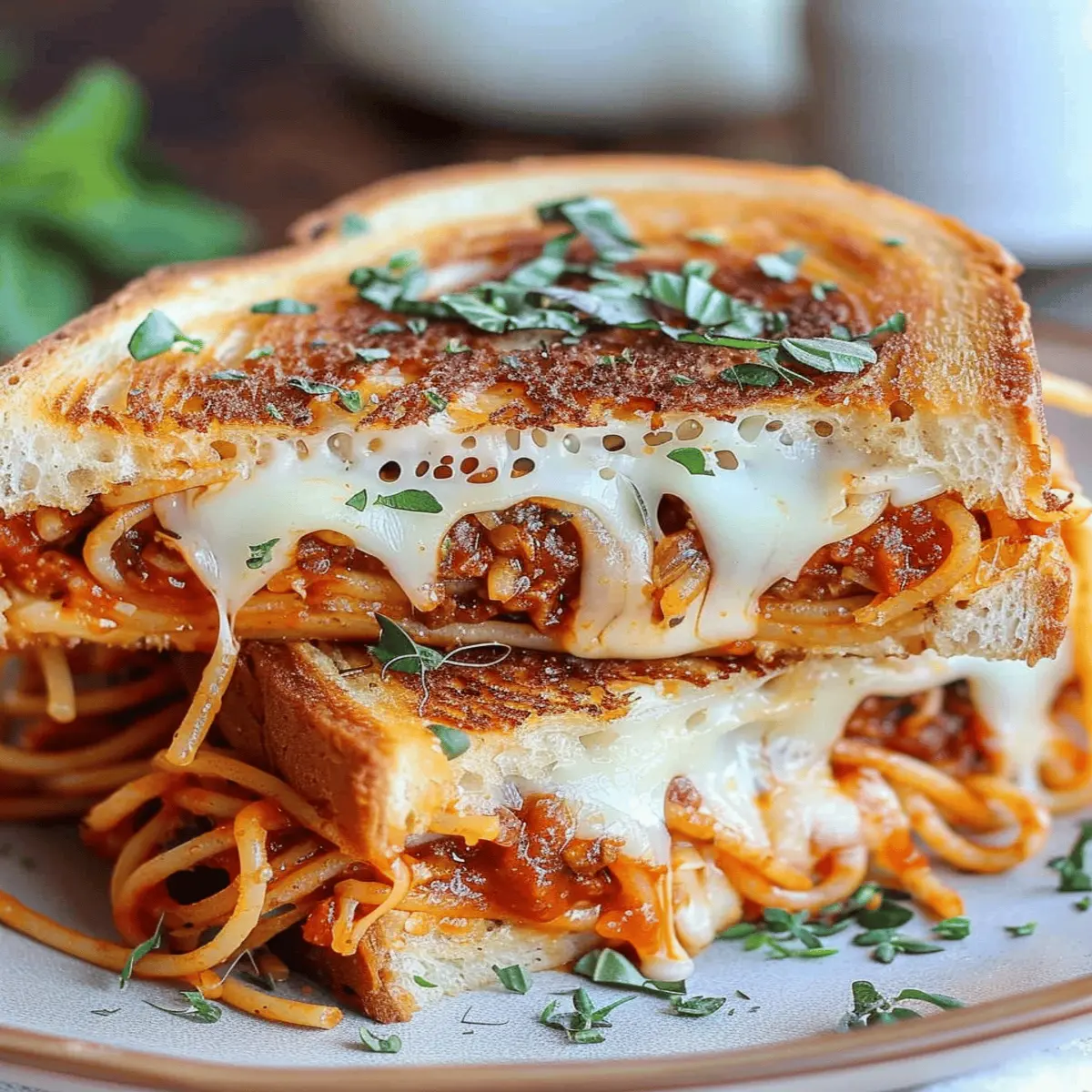 Spaghetti Grilled Cheese Sandwich