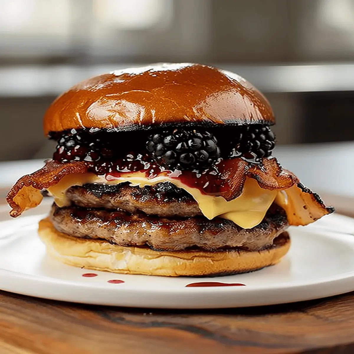 THE BACON BLACKBERRY CHEESECAKE BURGER