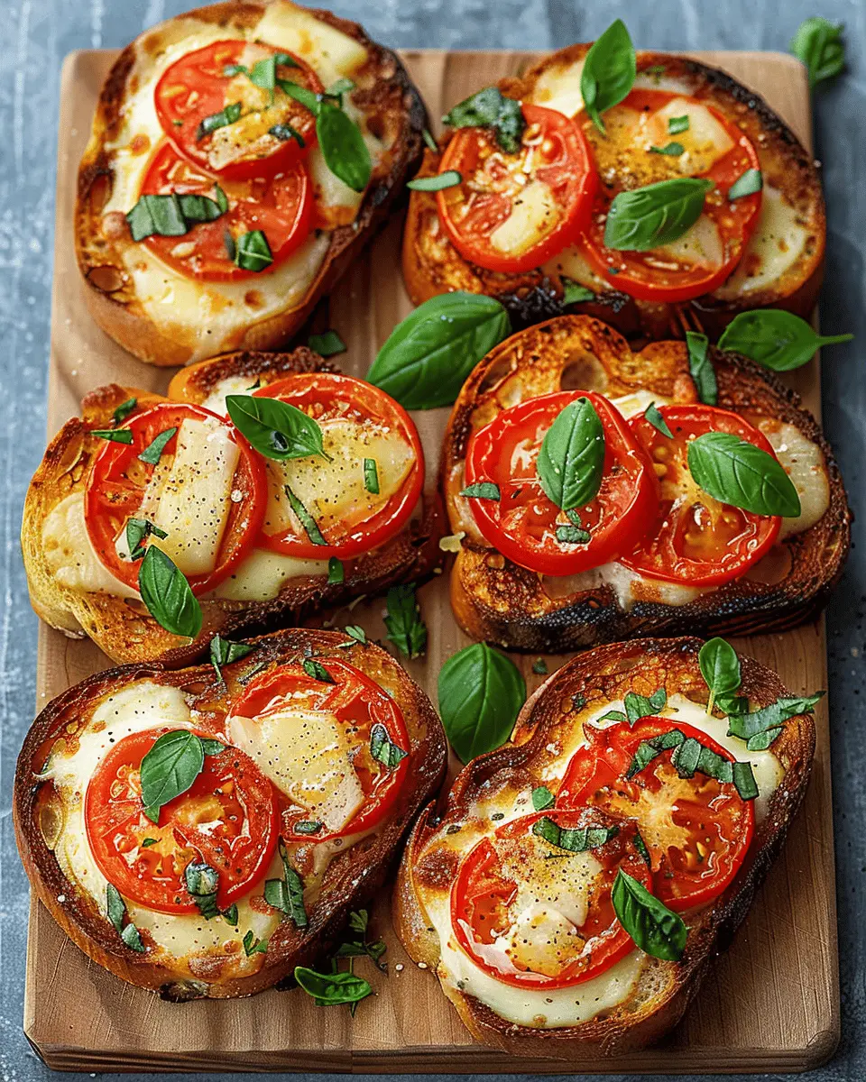 Tomato Basil Mozzarella Toasts