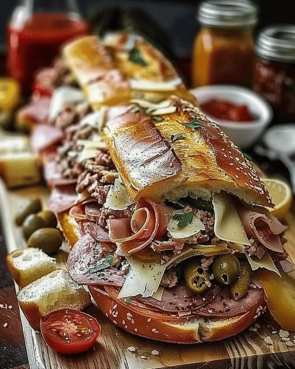 Giant Muffaletta Italian Sandwich