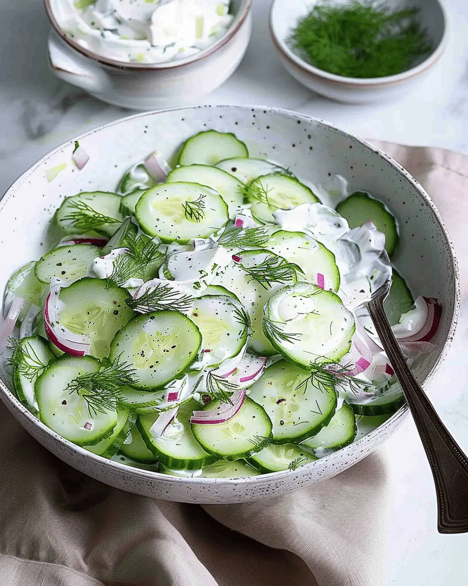 Sour Cream Cucumber Salad