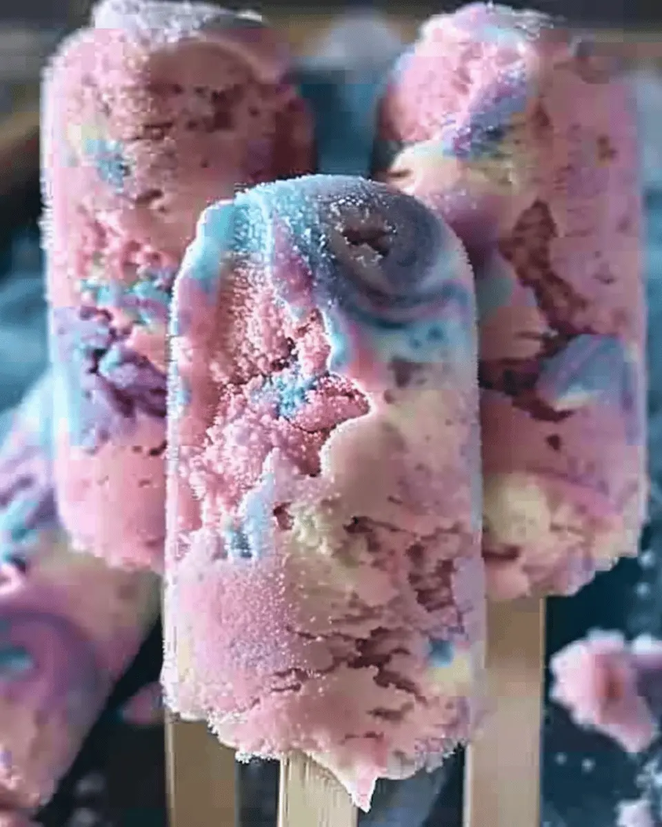 Frozen Cotton Candy Vodka Pops