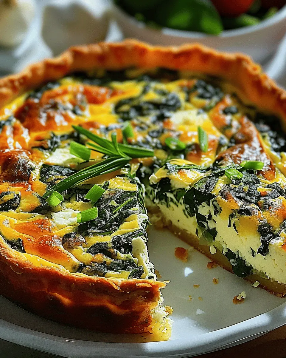 cottage cheese & spinach crustless quiche