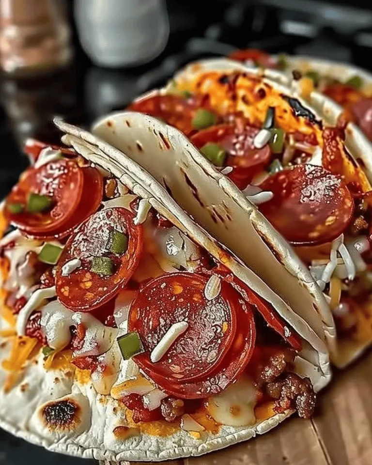Cheesy Pepperoni Pizza Tacos
