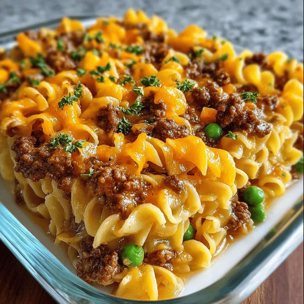 Homestyle Beef and Cheddar Egg Noodle Bake