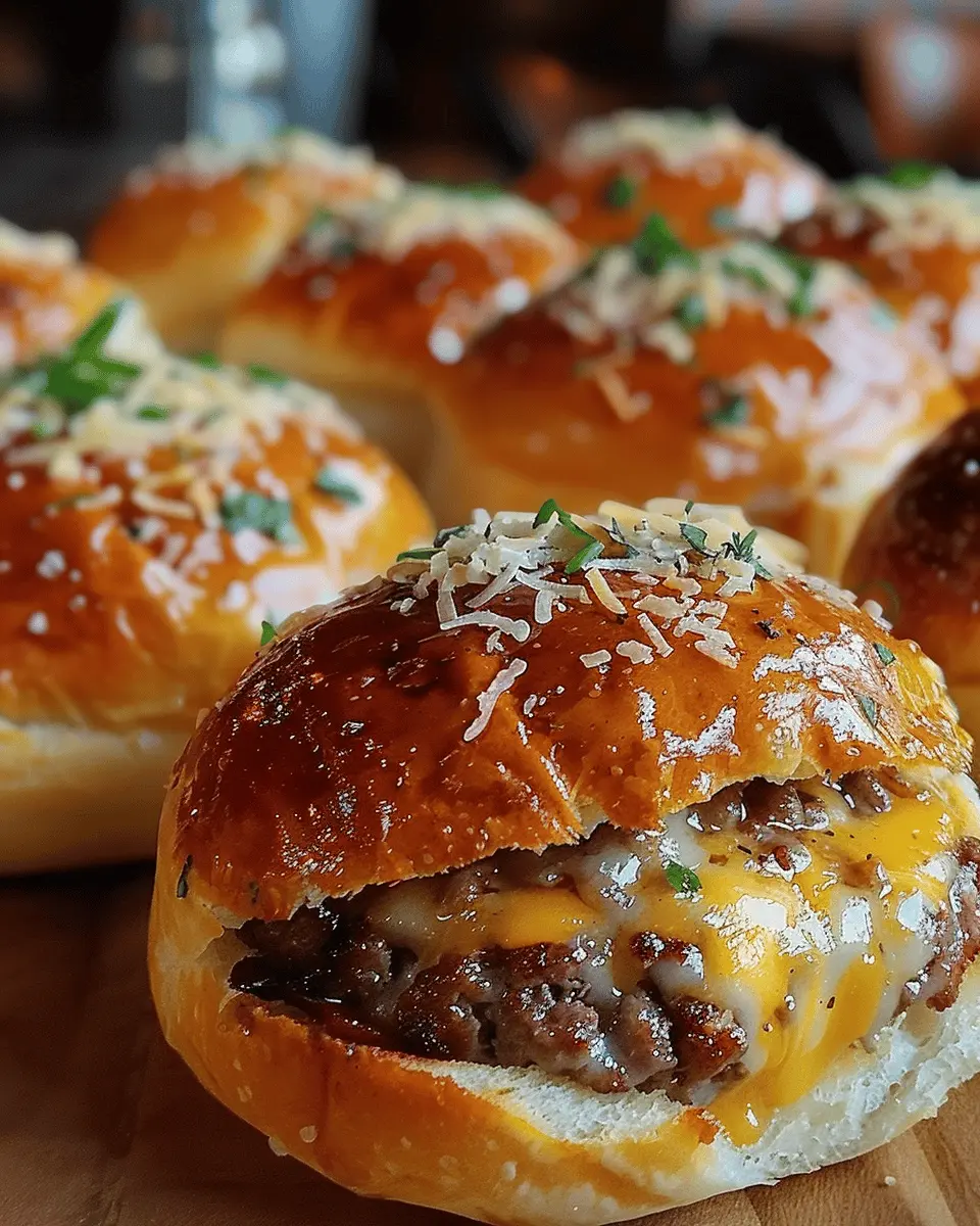 Garlic Parmesan Cheeseburger Bombs