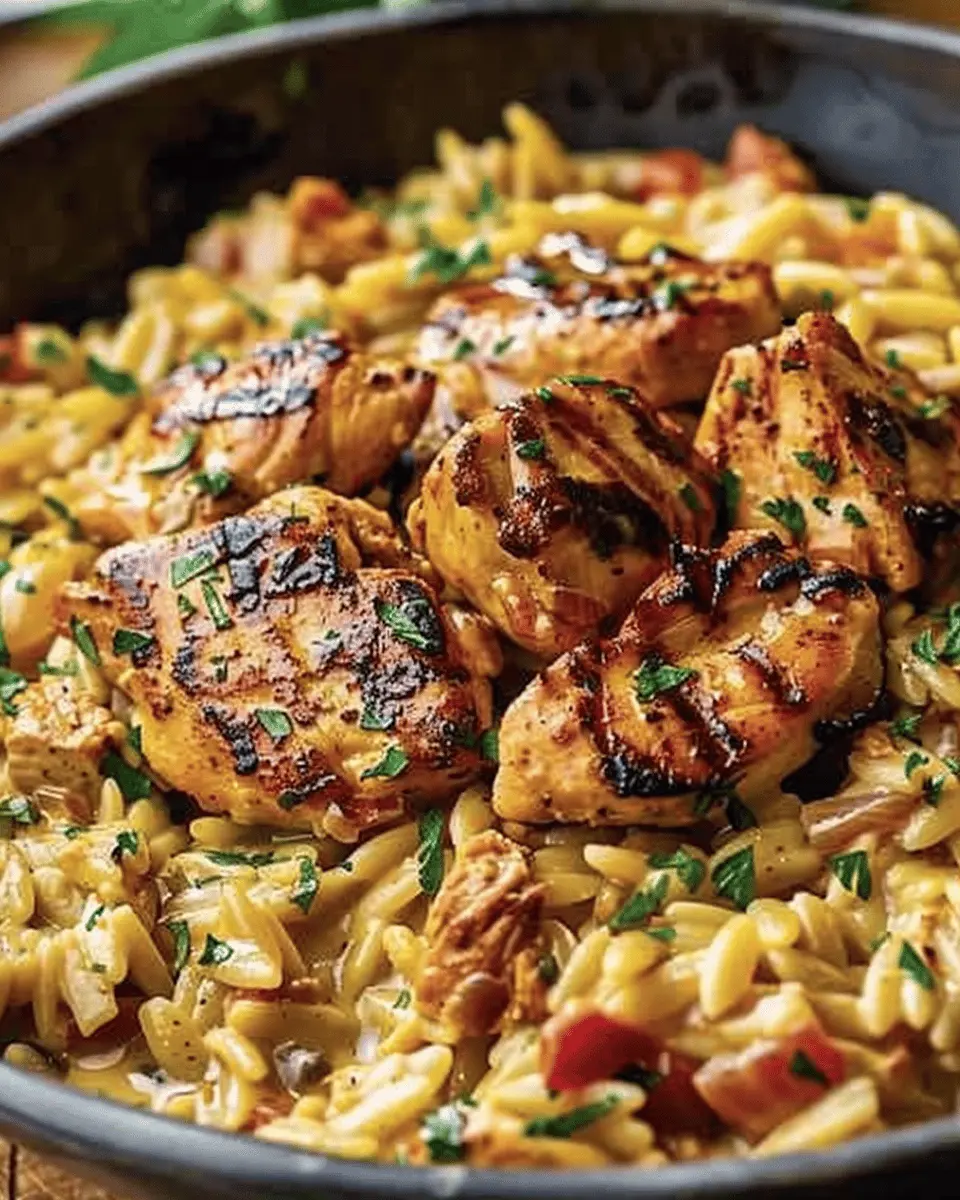 One-Pot Cajun Chicken Alfredo Orzo