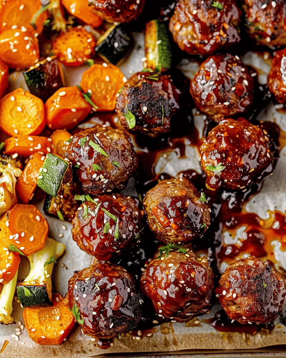 Korean BBQ Meatballs and Vegetables