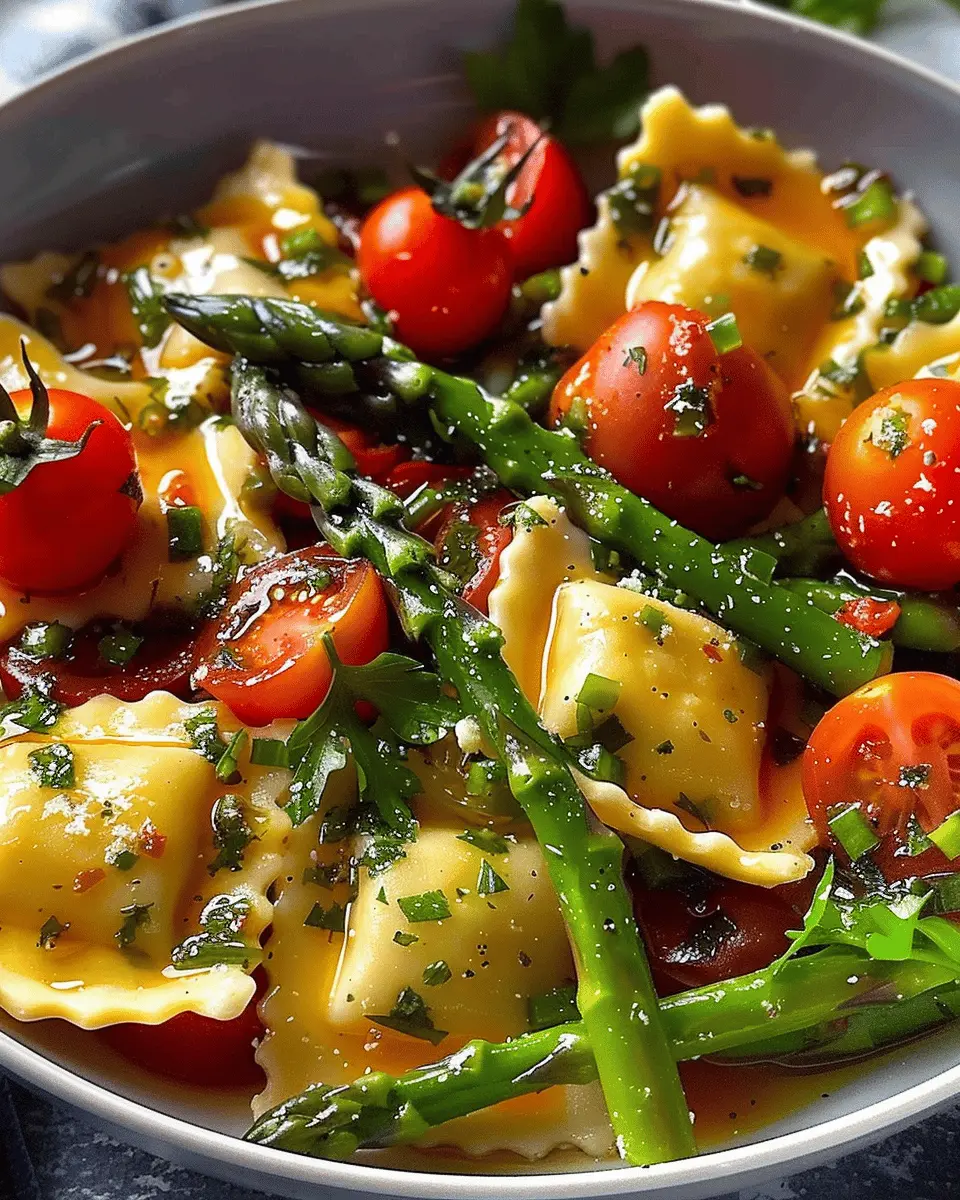 Ravioli with Tomatoes and Asparagus
