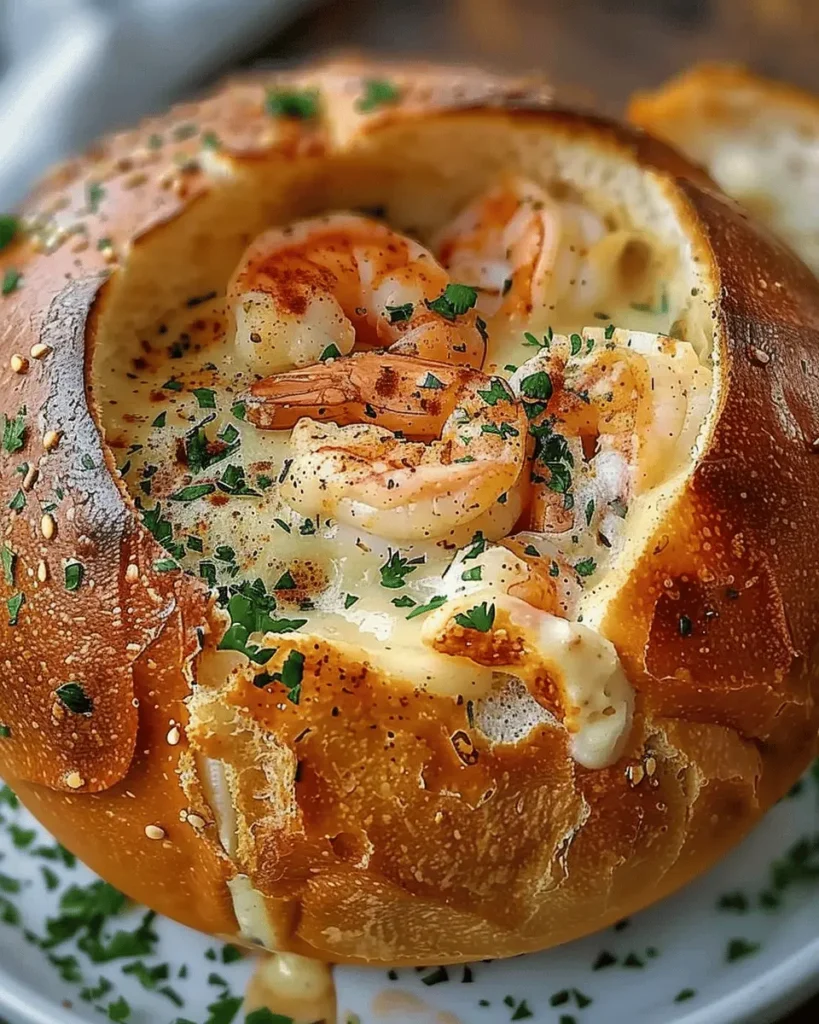 Stuffed Seafood Soup Bread Bowl
