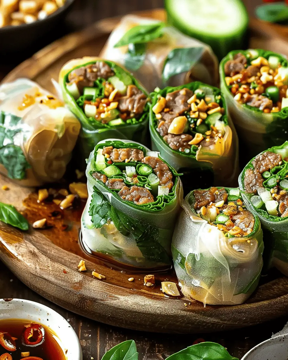 Thai Basil Beef Rolls