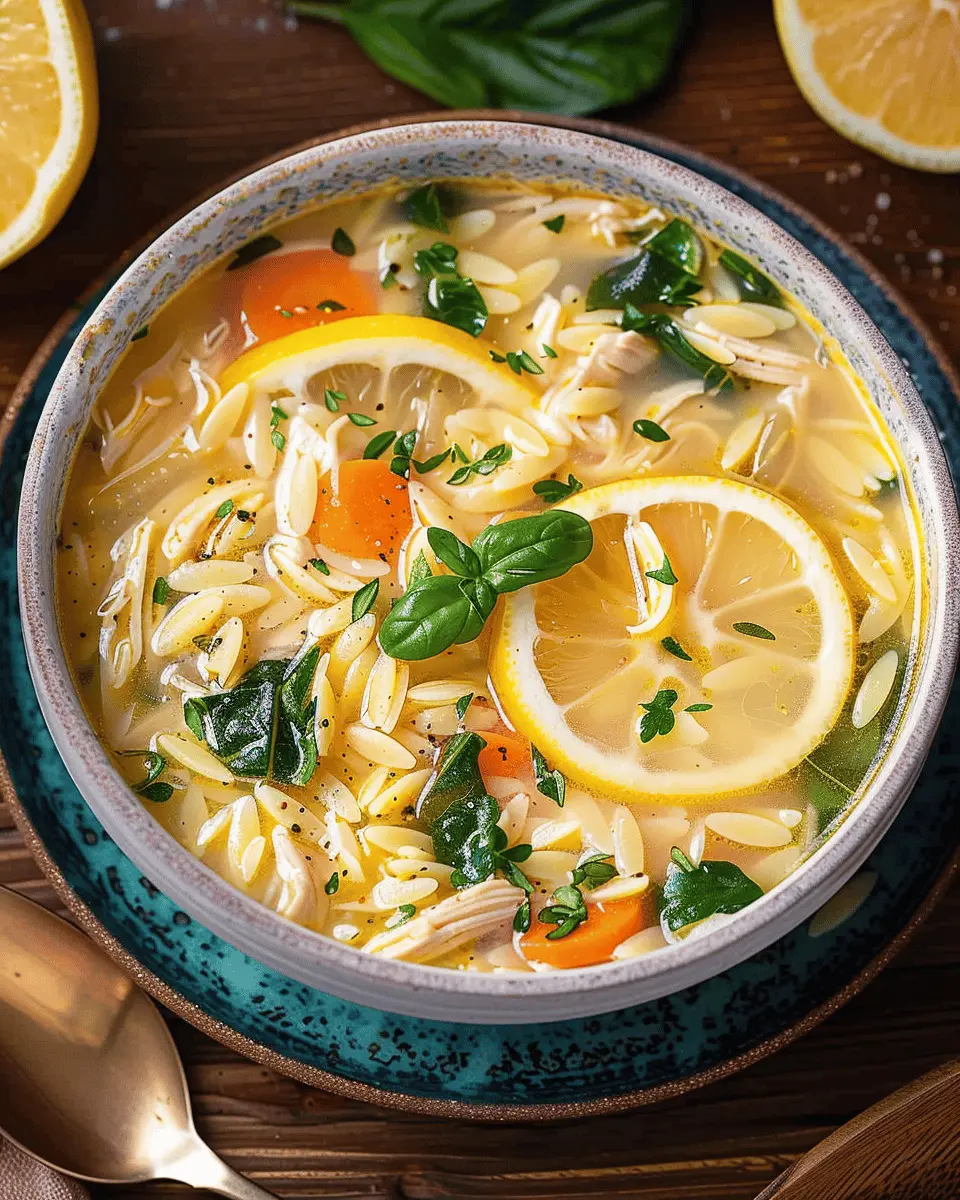 Lemon Chicken Orzo Soup