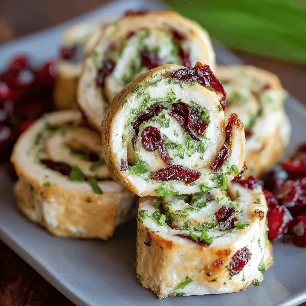 Turkey Cranberry Pinwheels