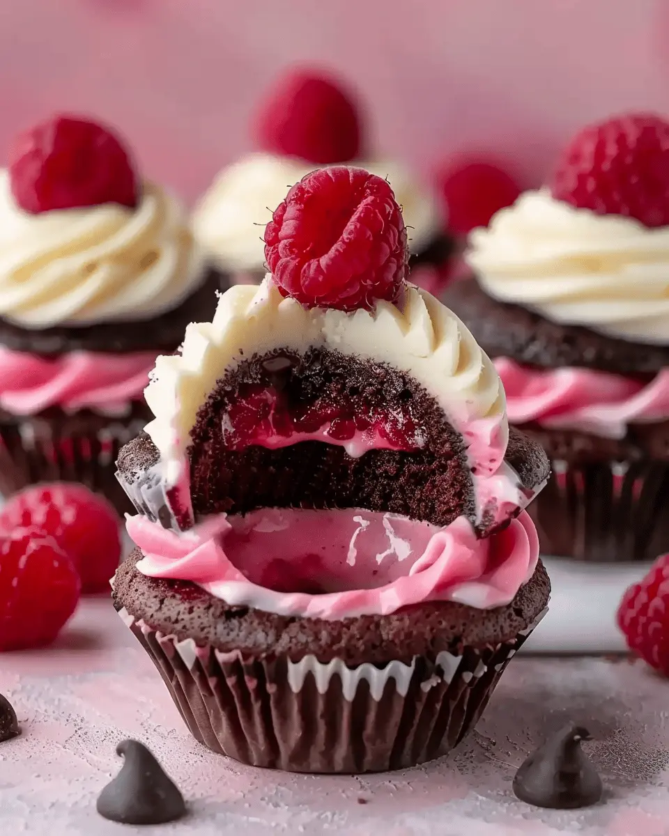 RASPBERRY CHEESECAKE CHOCOLATE CUPCAKES RECIPE