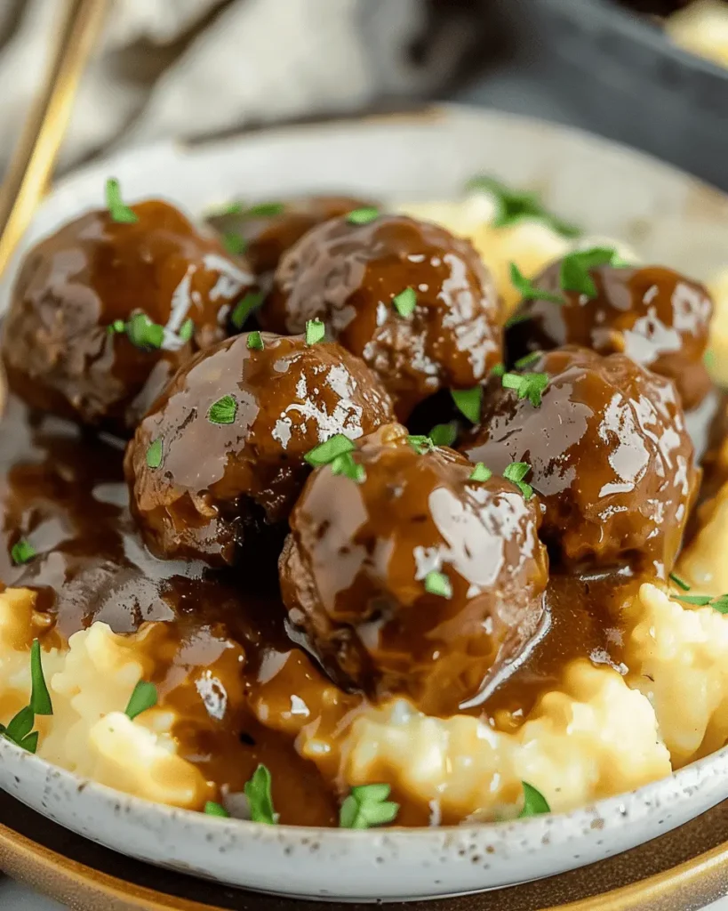 Tasty Slow Cooker Salisbury Steak Meatballs