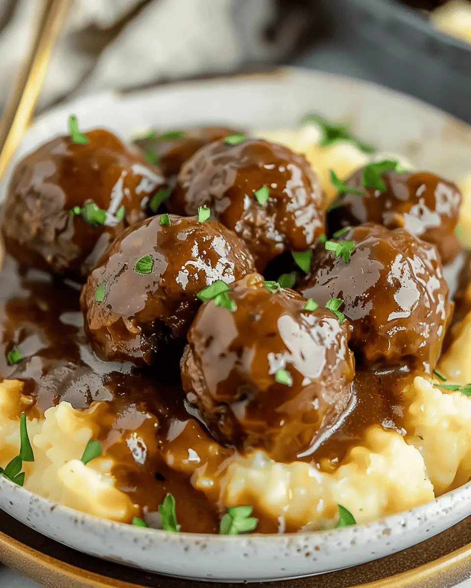 Tasty Slow Cooker Salisbury Steak Meatballs